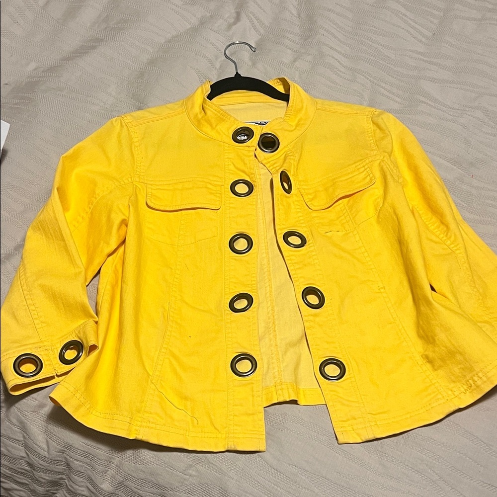 Tria Yellow Button-Up Jacket
